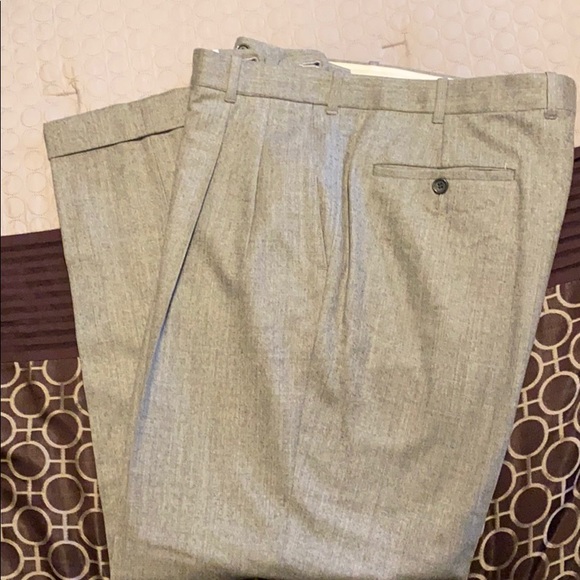 Grey Riviera Wool pleated Slacks - Picture 2 of 3